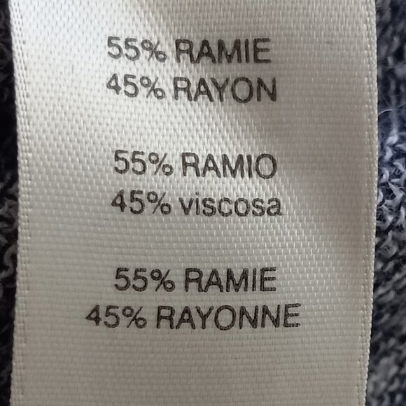 Weekends by Chico's Blue Marled Knit V-Neck Top sz 2 (12) Coastal Boho - Picture 4 of 5